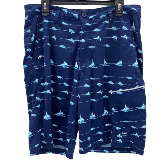 Huk Swim Huk Navy Blue Shorts Mens Size 34 Poshmark